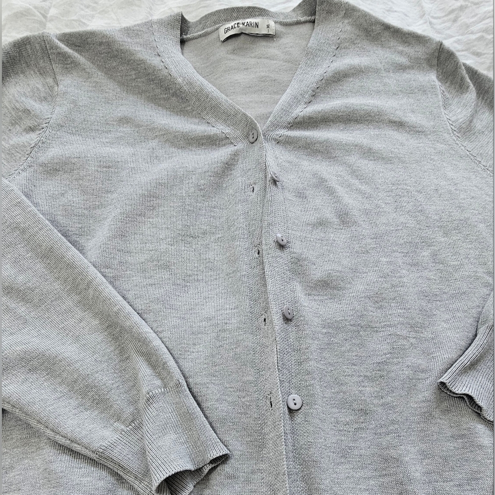 Grace Karin Light Gray Cardigan Size XL - Picture 3 of 6